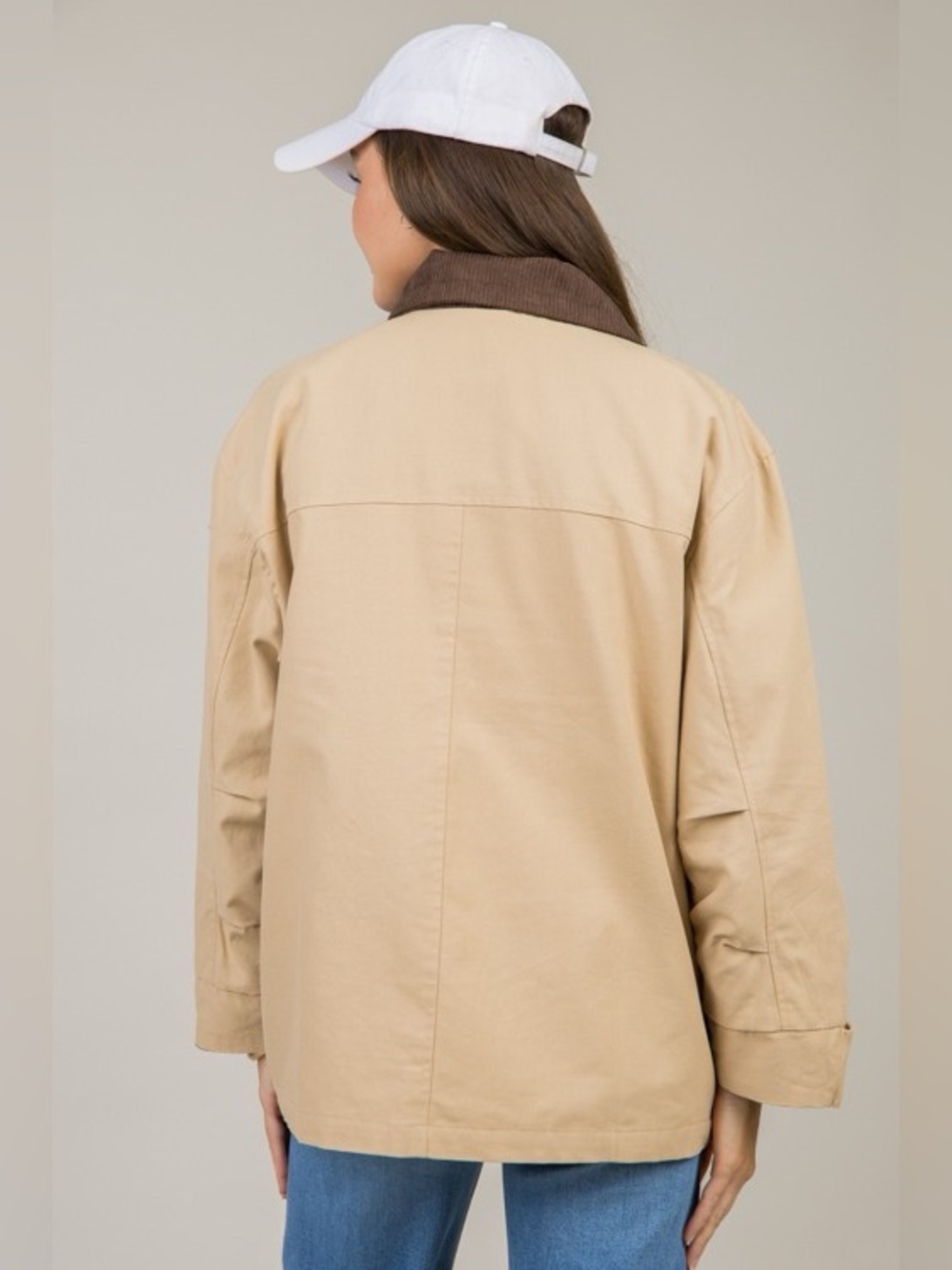 Ci-Sono Canvas Button-Down Utility Barn Jacket Spring Oversized XS/Medium - Picture 3 of 15